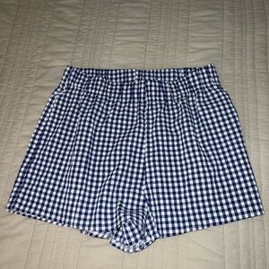 Blue Checkered Women's Shorts